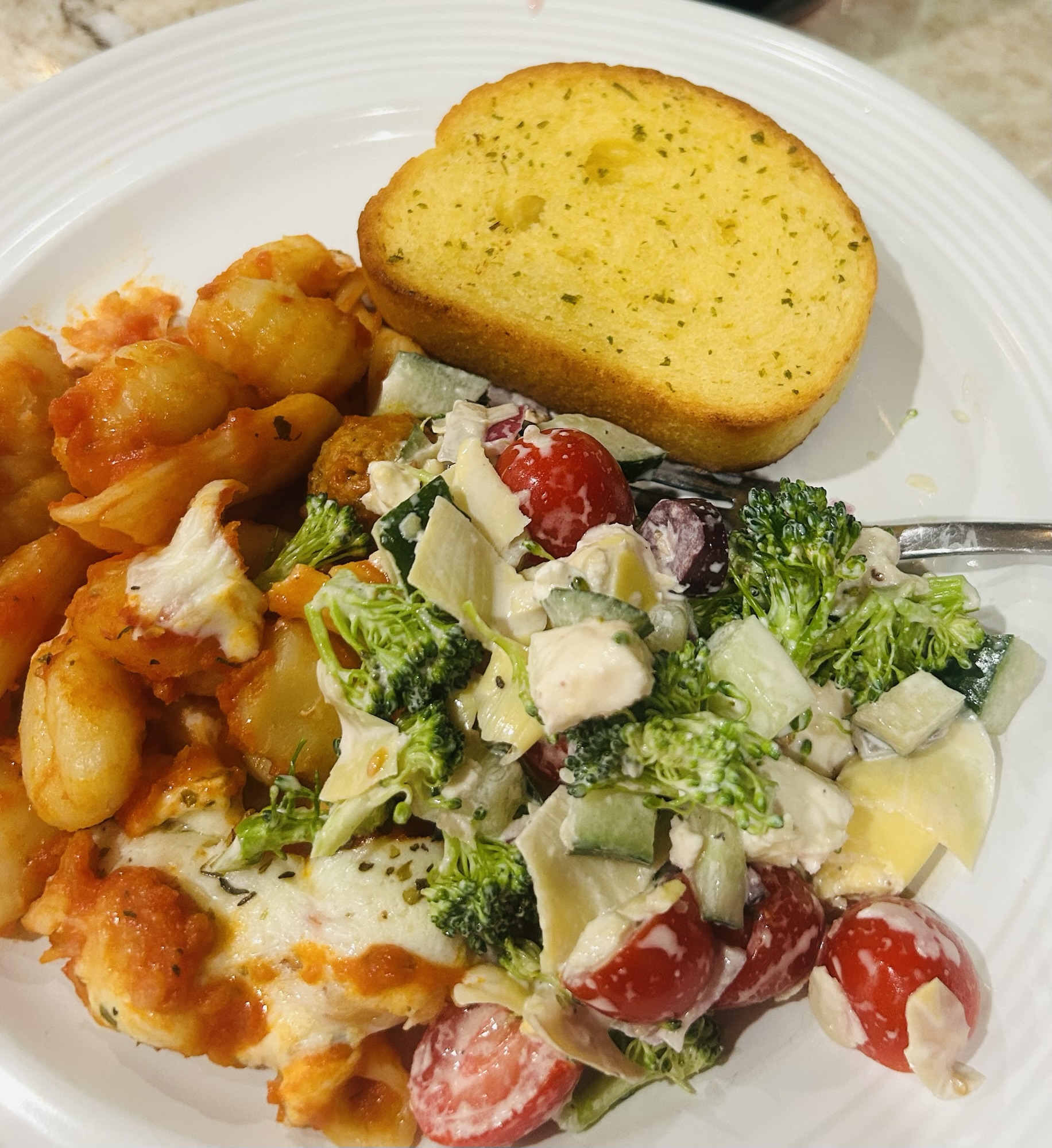 Pasta with Shannon's Mediterranean Broccoli Salad
